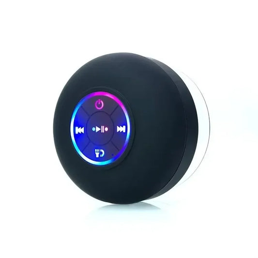 Mini suction cup Bluetooth speaker waterproof hands-free microphone for indoor bathrooms, swimming pools and beaches