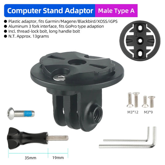 Bicycle Computer Mount Bracket Fixed Base Quick Repair Accessories for Garmin Gopro Camera Headlight Adapter Replacement Parts