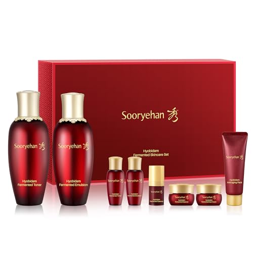 Sooryehan Ginseng Skincare Set - Hyobidam Korean Skin Care Set, Premium Gift Set for Intense Hydration, Firm Skin, Wild Ginseng, 13.53 fl oz