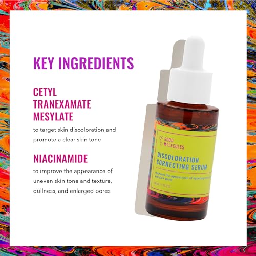 Good Molecules Discoloration Correcting Serum - Tranexamic Acid and Niacinamide Serum to Target Dark Spots and Hyperpigmentation - Skin Care for Face