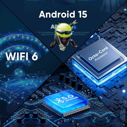 Android 15 Tablet,11 Inch Tablets with Octa Core Processor, 12GB RAM + 128GB ROM 1TB Expand, Widevine L1, 8000mAh Battery, 2.4/5Ghz Dual Band WiFi/GPS/FM Radio,5/8MP Cameras, Case Included - Blue