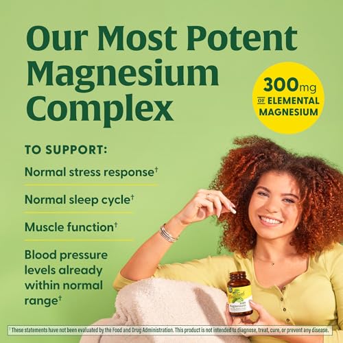 MegaFood Magnesium Glycinate, Citrate, Malate 300mg Supplement - Highly Absorbable Blend to Support Heart, Nerve Health & Relaxation, Triple Magnesium Complex Supplement, 60 Capsules (30 Servings)
