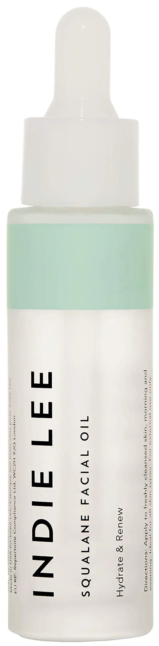 Indie Lee 100% Squalane Oil - Daily Face Oil & Hydrating Moisturizer for Dry Skin Fine Lines and Wrinkles - Even Skin Tone Brighten & Improve Texture - Facial Oil for All Skin Types (30ml)