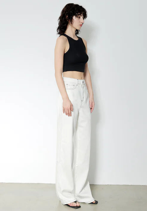 Women's High Waist Loose Fit Denim Jeans with Pockets