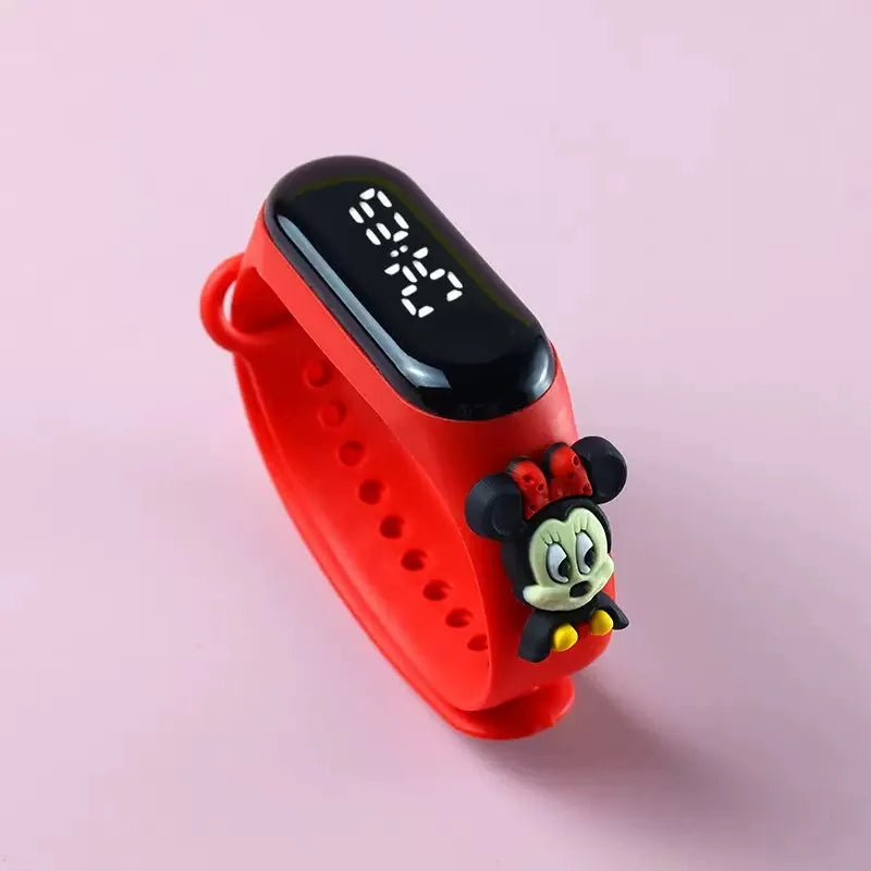 Disney Fashion Mickey Children Watches For Girls Electronic Bracelet Sports Touch LED Doll Kids Watch Women Waterproof Clock
