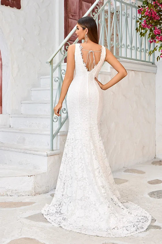luxurious JA7009 gown, Wedding dress of ivory lace