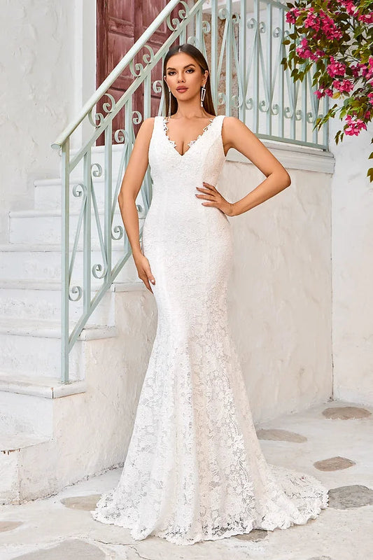luxurious JA7009 gown, Wedding dress of ivory lace