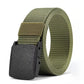 Men's Canvas Belt Plastic Buckle Metal-Free Tactical Waist Belt Outdoor Hiking Webbing Nylon Belt Women's Belt Neutral Belts New