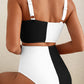 Colorblock Corded Square Neck Bikini Swimsuit