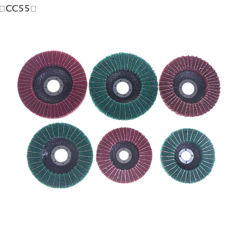 〔CC55〕100/115/125mm Grinding Wheel For Angle Grinder Nylon Fiber Flap Polishing Wheel Non-woven Grinding Disc For Metal Wood