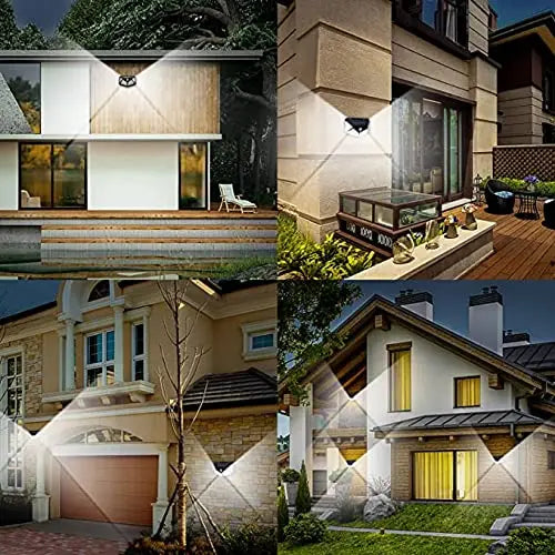 1/2/4/6Pcs 100 LED Wall Lights Outdoor Solar Lamp PIR Motion Sensor Solar Powered Sunlight Street Light for Garden Decoration