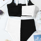 Colorblock Corded Square Neck Bikini Swimsuit