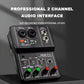 2 Channels Professional Portable Audio Interface Sound Card Console Mini USB MIXER for Guitar Recording Studio Singing TEYUN Q12