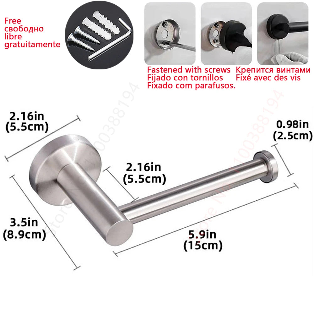 Self-Adhesive Toilet Paper Holder Bathroom Stainless Towel Holder Toilet Punch-free Roll Paper Holder Kitchen Hook Storage Holde