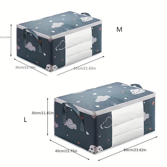 Large Capacity Clothes Storage Bag Organizer With Reinforced Handle Suitable For Blankets Bedding Foldable With Sturdy Zipper