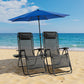 JHK Zero Gravity Set of 2 Portable Recliner Camping Patio Outdoor Garden Lounge Chair with Cup Holder Trays Adjustable Pillow