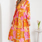 Floral Patchwork Cut-Out Tied Back Maxi Dress