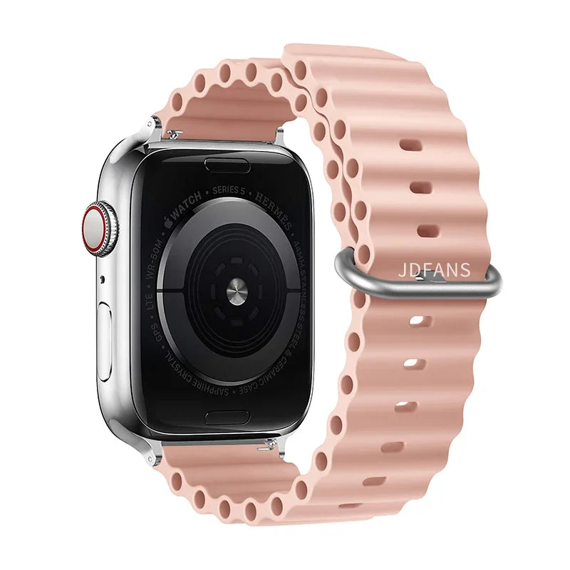 Ocean strap For Apple Watch Ultra 2 Band 49mm 10 9 8 7 45mm 41mm Silicone Bracelet Wristband iWatch 6 5 4 3 SE 44mm 40 42mm band