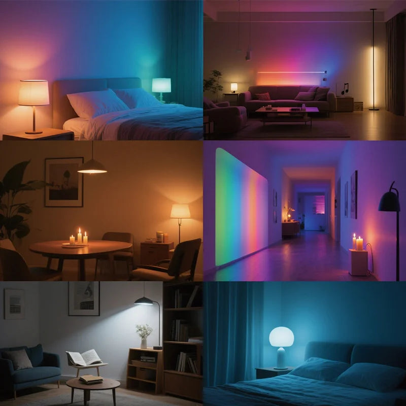 Tuya Bluetooth APP controls LED Smart Light RGBCW Dimmable Bulb 15W Household Bedroom Christmas Party Decoration Group Control