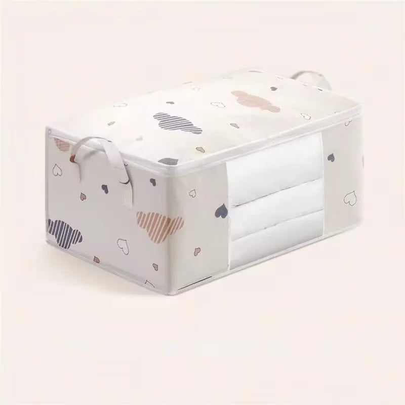Large Capacity Clothes Storage Bag Organizer With Reinforced Handle Suitable For Blankets Bedding Foldable With Sturdy Zipper