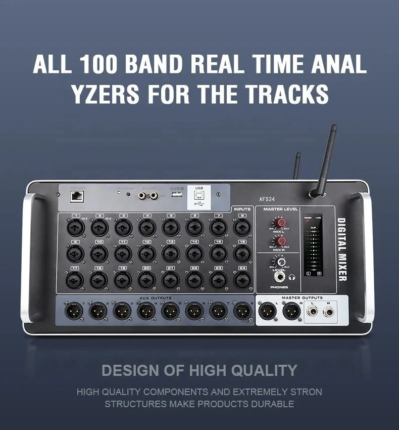 Professional 24-Channel Digital Rack Mixer Audio Mixer DSP Mixer with WIFI Recording Console