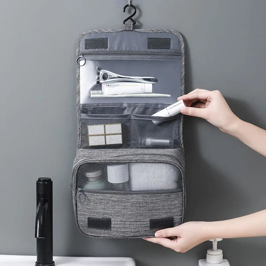 Foldable Toiletry Bag Organizer Hanging Storage Bag Bathroom Makeup Bag Case Travel Dry And Wet Separation Cosmetic Wash Bag