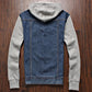 Men's Korean Style Denim Jacket with Removable Hood