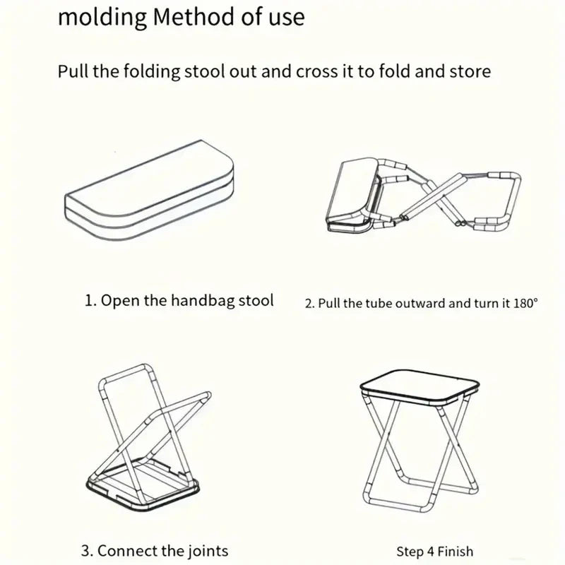 Outdoor folding pencil case small stool pocket stool portable fishing stool camping travel leisure handbag chair