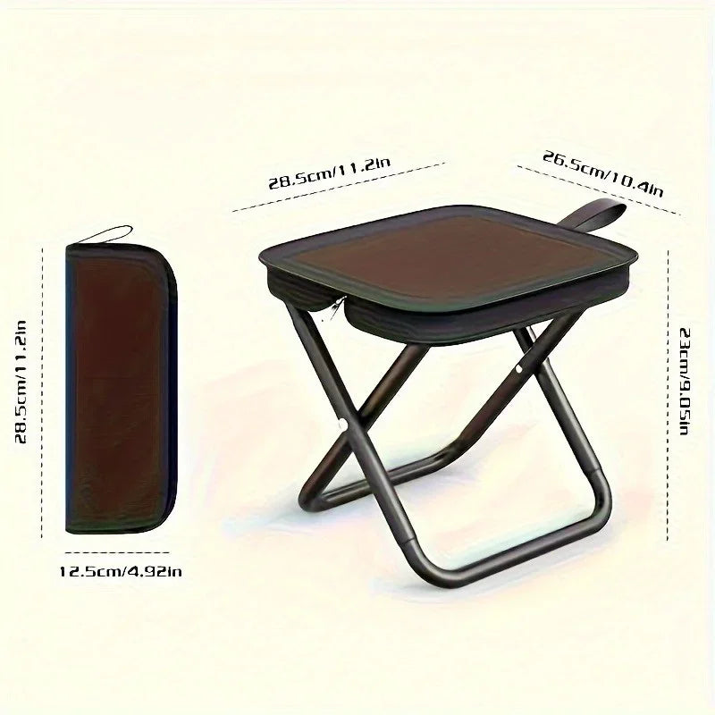 1pc Folding Travel Stool - Compact & Sturdy Seat, Great for Camping, Fishing & Outdoor Use, Easy Setup, Zipper Stool for Outdoor