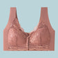Ladies' Front-opening Bra, Fashionable Lace Lingerie, Full Cup Gathering, Lace Cutout Design