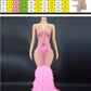 Products Blue Rhinestone Feather Dress Mesh Red Evening Elegant Evening Dresses Luxury Abito Da Cerimonia Donna Birthday Dresses