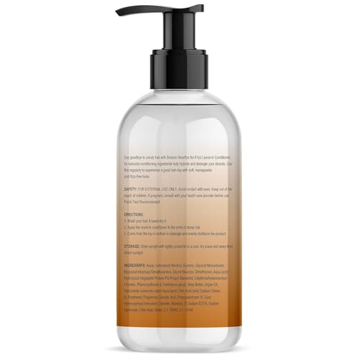 Botanic Hearth Leave In Conditioner For Curly, Frizzy, Dry, Damaged Hair | Detangling Conditioner With Shea Butter, Argan Oil & Allantoin | Smooth Flyaways & Add Shine | For All Hair Types | 8 Oz