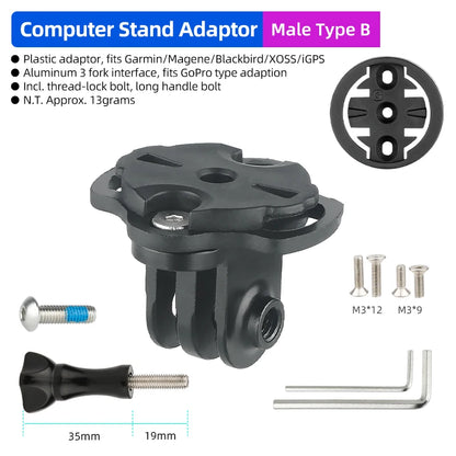 Bicycle Computer Mount Bracket Fixed Base Quick Repair Accessories for Garmin Gopro Camera Headlight Adapter Replacement Parts