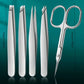 5pcs Professional-Grade Foot Care Kit with Stainless Steel Cuticle Scissors, Tweezers, and Nail Tools - Portable,Foot Care Tools
