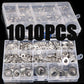 180/360/580/684/1010PCS Stainless Steel Washer M2 M3 M4 M5 M6 M8 M10 M12 Flat Washers Ring Plain Washer Gaskets Assortment Kit