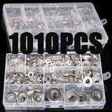 180/360/580/684/1010PCS Stainless Steel Washer M2 M3 M4 M5 M6 M8 M10 M12 Flat Washers Ring Plain Washer Gaskets Assortment Kit