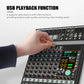 COOYINK 8 Channel Audio Mixer 2*99 DSP 3 Group Aux Send Digital Professional Console Sound Mixer Console with Bluetooth MP3 USB