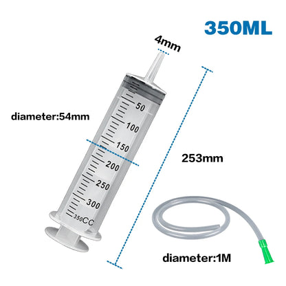 100/300/550ml Grote Capaciteitsspuiten Herbruikbare Naaldvat Oliepomp met 1m Slang voor Huisdieren Voeding Metpomp Vacuümspuit