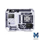 MegaPC X-Era Open-Frame Mid-Tower Micro-ATX/Mini-ITX Gaming Case – Tempered Glass Panels, High Airflow, ARGB Lighting, USB-C Port (Black/White/Print Stream, with Fans Only)