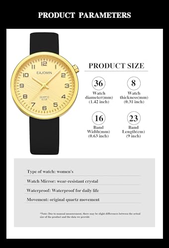 Waterproof Analog Women's Watch for Nurses, Nursing, Lady,Students,with Easy Read Dial,Second Hand Soft Silicone Band Quartz Female Dress Wrist Watches