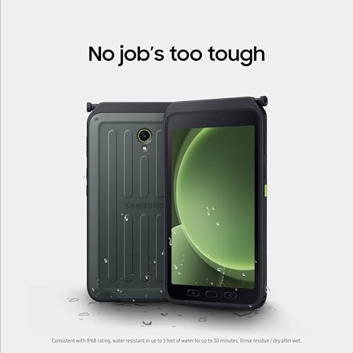 SAMSUNG Galaxy Tab Active5 Wi-Fi 8” 128GB Android Tablet for Industrial, Field Work, Advanced Security, Rugged Design, US Version, 2024, SM-X300NZGAN20, Black Green