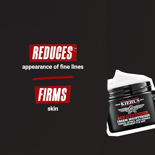 Kiehl's Age Defender Face Cream Moisturizer, Firming & Lifting Anti-Aging Treatment for Men, Gently Exfoliates, Minimizes Look of Fine Lines and Wrinkles, with Capryloyl Salicylic Acid & Caffeine
