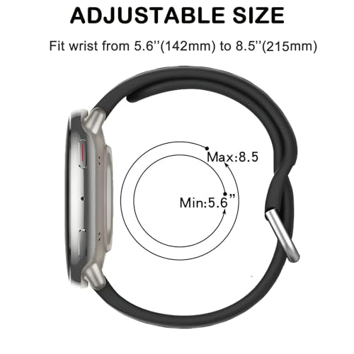 Watch Bands Compatible with Amazfit Active 2/ Active, 20mm Soft Silicone Breathable Replacement Strap for Amazfit GTS 4/4 Mini / 3 / 3e/ 2 Mini / 2e/ 2 Women Men