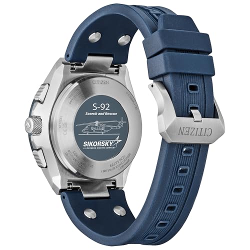 Citizen Men's Eco-Drive Promaster Sikorsky Watch, Blue Dial, Blue Rubber Strap, Atomic Timekeeping (Model JY8156-00L)