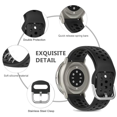 Watch Bands Compatible with Amazfit Active 2/ Active, 20mm Soft Silicone Breathable Replacement Strap for Amazfit GTS 4/4 Mini / 3 / 3e/ 2 Mini / 2e/ 2 Women Men