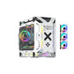 MegaPC X-Era Open-Frame Mid-Tower Micro-ATX/Mini-ITX Gaming Case – Tempered Glass Panels, High Airflow, ARGB Lighting, USB-C Port (Black/White/Print Stream, with Fans Only)