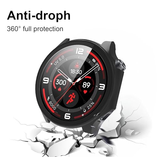 for Oneplus Watch 3 Screen Protector case, Rigid PC Shell Membrane in one Piece, Scratch-Proof and Shock-Proof,Ultra-Thin-Clear and Black