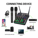 New Product Professional Portable Mini 4 Channel Karaoke Audio Mixer MC-20H with 2 UHF Wireless Microphone DJ Audio Console