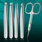 5pcs Professional-Grade Foot Care Kit with Stainless Steel Cuticle Scissors, Tweezers, and Nail Tools - Portable,Foot Care Tools