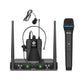 Professional UHF Wireless Microphone System 2 Channels 50m Range with Receiver for Karaoke Singing Home Party Performance 500-59
